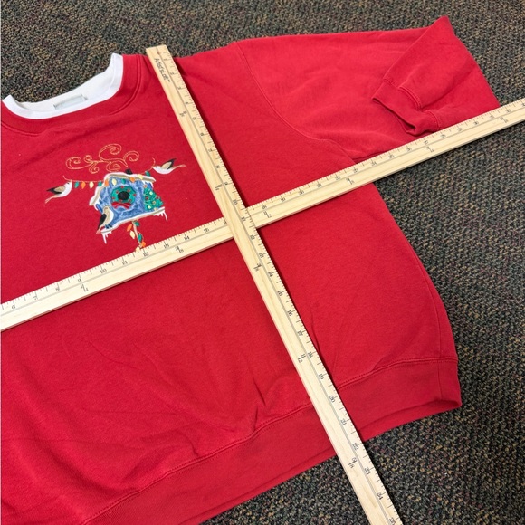 Vintage 90s Red Christmas Sweatshirt L - Picture 5 of 5